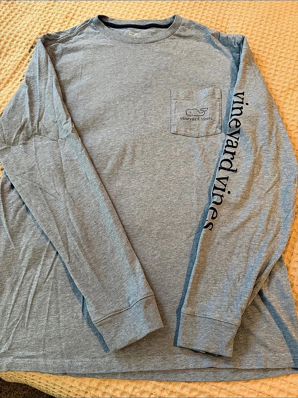 vineyard vines Whale Graphic Long Sleeve Tee Gray Size Medium